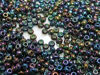 Picture of Czech seed beads, size 11/0, iris blue, AB, 10 gm