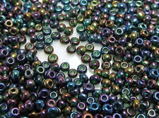Image de Perles de rocailles tchèques, taille 11/0 , bleu iris, AB, 10 g