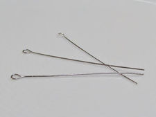 Picture of Eye pins, 2 inches, 22 gauge, silver-plated brass, 38 pieces