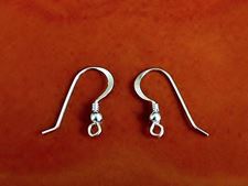 Image de Crochets d'oreille, 14x20 mm,  avec spirale, petite balle et anneau, argent sterling, 1 paire