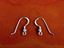 Picture of French hook ear wires, 14x20 mm, with coil, ball and loop, sterling silver, 1 pair