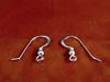 Picture of French hook ear wires, 14x20 mm, with coil, ball and loop, sterling silver, 1 pair