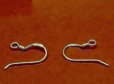 Picture of French hook ear wires, 10x20 mm,  with coil, sterling silver, 1 pair