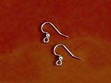 Picture of French hook ear wires, 13.5 mm, with ball, silver-plated, 5 pairs