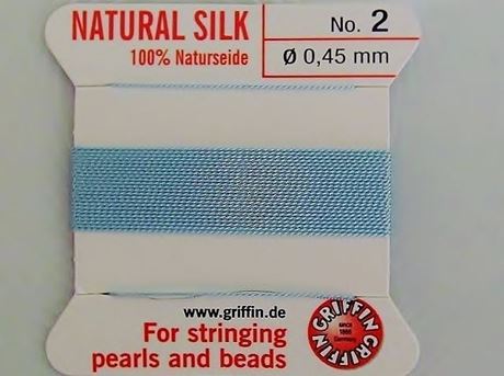 Picture of Griffin silk cord, size 2, light turquoise blue