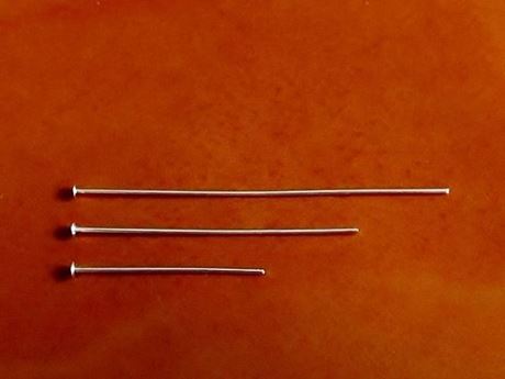 Picture of Head pins, 1.5 inch, 21 gauge, silver-plated brass, 20 pieces