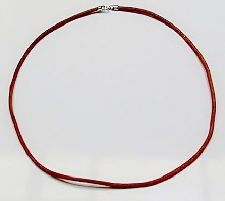 Picture of Leather necklace cord, 3 mm, natural color, sterling silver lobster clasp