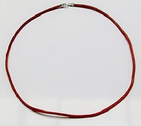 Picture of Leather necklace cord, 3 mm, natural color, sterling silver lobster clasp
