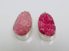 Picture of 30x31 mm, gemstone, pendant, druzy agate, pink, silver color rim