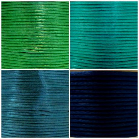 Afbeeldingen van Rattail, rayon satijnkoord, 2 mm, 4 kleuren, set 2, 10 meter in totaal