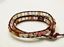 Image de Bracelet wrap en cuir, perles pierres gemmes, quartz cerise de couleurs multiples