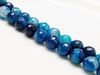 Image de 10x10 mm, perles rondes, pierres gemmes, agate à rayures naturelle, bleu électrique, à facettes