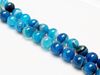 Picture of 12x12 mm, round, gemstone beads, natural striped agate, electric blue