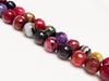 Image de 10x10 mm, perles rondes, pierres gemmes, agate rubanée naturelle, multicolore, à facettes