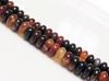 Picture of 4x8 mm, rondelle, gemstone beads, natural striped agate, black and red brown