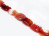 Image de 16x16x5 mm, perles carrées arrondies, pierres gemmes, agate à rayures naturelle, rouge orangé, qualité A