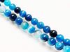 Picture of 6x6 mm, round, gemstone beads, natural striped agate, blue