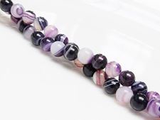 Image de 6x6 mm, perles rondes, pierres gemmes, agate à rayures naturelle, violet