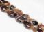 Afbeeldingen van 18x18x7 mm, afgeronde munt, edelsteen kralen, natuurlijke gestreept agaat, karamel tot diep bruin