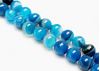 Picture of 8x8 mm, round, gemstone beads, natural striped agate, blue