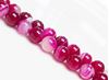 Picture of 8x8 mm, round, gemstone beads, natural striped agate, rose red