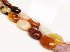 Image de 14x10x5 mm, perles ovales bombées, pierres gemmes, agate, multicolore, naturelle