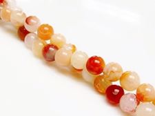 Picture of 6x6 mm, round, gemstone beads, crackle agate, peach orange