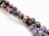 Image de 8x8 mm, perles rondes, pierres gemmes, jaspe impression avec de la pyrite, violet