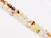 Picture of 8x8 mm, round, gemstone beads, agate, white, natural, with inclusions, faceted