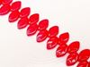 Picture of 12x7 mm, Czech druk beads, wavy leaf, pink red, opaque