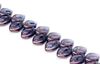 Picture of 12x7 mm, Czech druk beads, wavy leaf, transparent, alexandrite purple luster