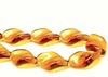 Picture of 19x13 mm, Czech druk beads, twisted leaf, amber yellow, transparent, 12 pieces