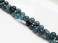 Picture of 6x6 mm, round, gemstone beads, apatite, green-blue, natural, A-grade