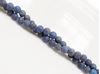 Picture of 4x4 mm, round, gemstone beads, lapis lazuli, frosted