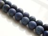 Picture of 8x8 mm, round, gemstone beads, Dumortierite, natural, A-grade, frosted