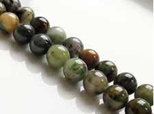 Picture of 8x8 mm, round, gemstone beads, Chinese jade, green, natural