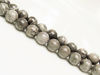 Image de 12x12 mm, perles rondes, pierres gemmes, jaspe Picasso, gris, naturel