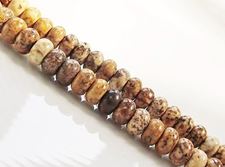 Picture of 3x6 mm, rondelle, gemstone beads, picture jasper, natural