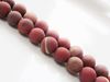 Picture of 8x8 mm, round, gemstone beads, red jasper, natural, frosted