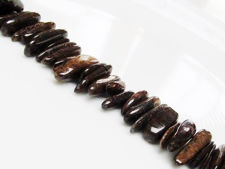 Afbeelding van 6x18 mm, lange splitkralen, edelsteen kralen, bronziet, natuurlijk, een streng