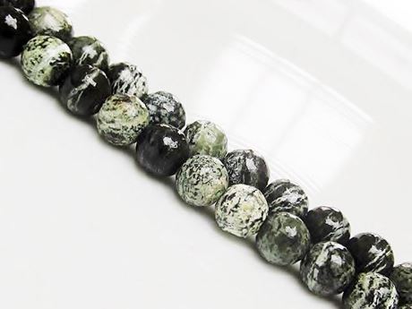 Picture of 8x8 mm, round, gemstone beads, Zebra jasper, green