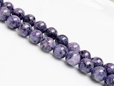 Image de 8x8 mm, perles rondes, pierres gemmes, jaspe tacheté, bleu indigo