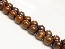 Picture of 10x10 mm, round, gemstone beads, tiger iron jasper, natural