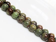 Picture of 10x10 mm, round, gemstone beads, common opal, green, natural