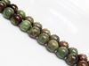 Image de 10x10 mm, perles rondes, pierres gemmes, opale commune, verte, naturelle
