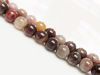 Picture of 8x8 mm, round, gemstone beads, petrified wood, pink, natural, China