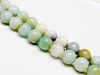 Picture of 10x10 mm, round, gemstone beads, multicolored amazonite, natural, A-grade