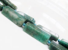 Picture of 26x10x7 mm, irregular cuboid, gemstone beads, Russian amazonite, natural, one strand