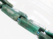 Image de 26x10x7 mm, perles cuboïdes irrégulières, pierres gemmes, amazonite russe, naturelle, un brin