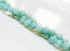 Image de 6x6 mm, perles rondes, pierres gemmes, amazonite, naturelle, à facettes, qualité A